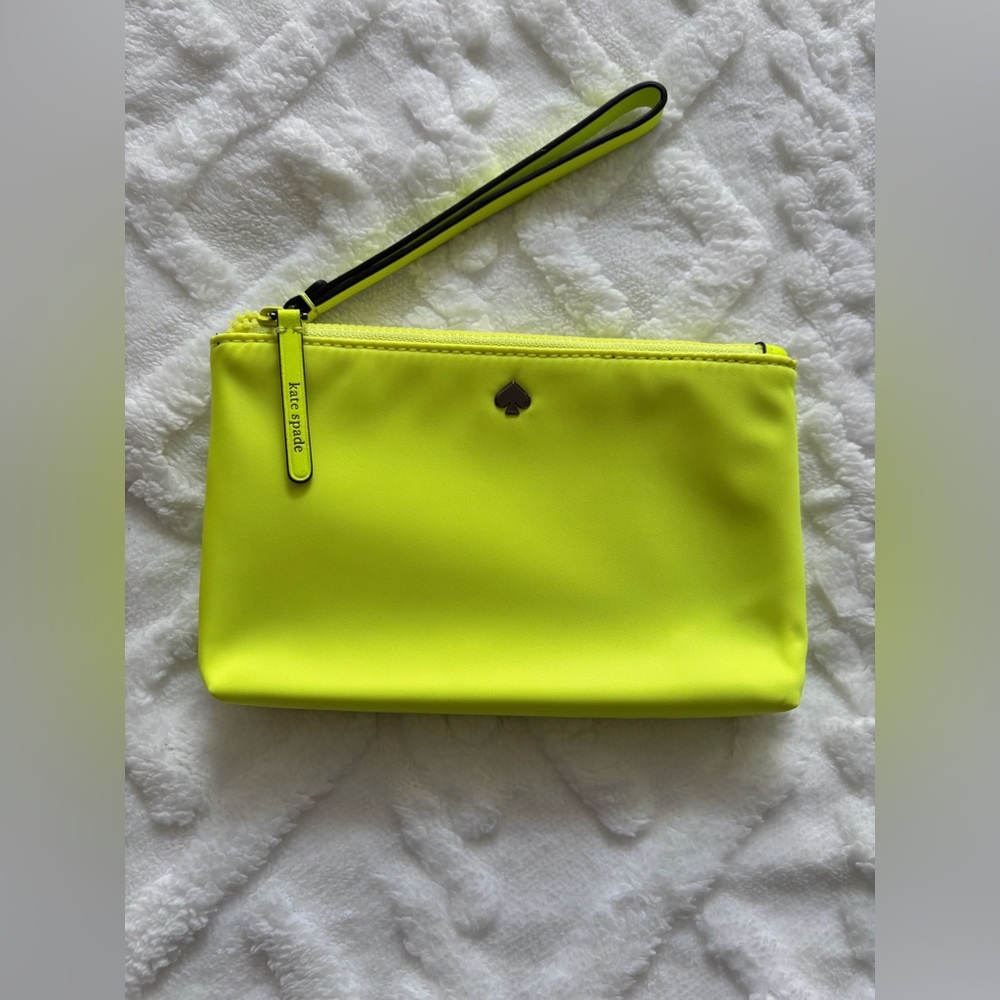 Kate Spade Jae nylon medium double zip wristlet, hot yellow